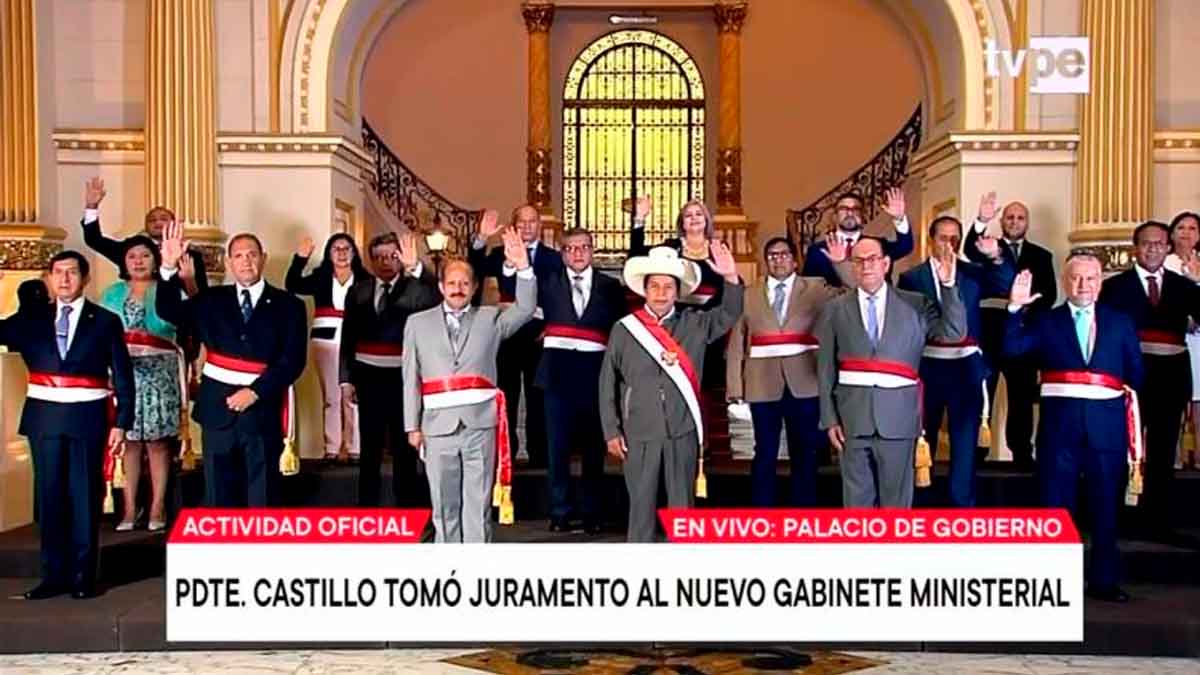 Pedro Castillo y su nuevo gabinete