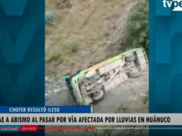 Bus cae al abismo en Huanuco